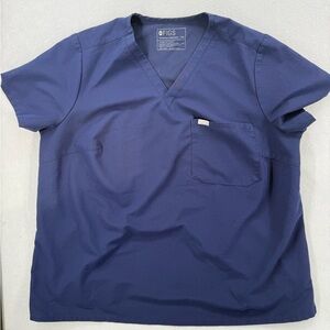 FIGS Women’s Technical Collection Catarina One Pocket Scrub Top Blue Sz 3xl
